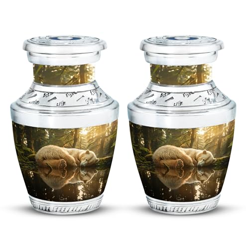 Image of Bear Urn - Small Urn for Ashes - Ashes Holder - Cremation Urn for Ashes - Cremation Urns for Adult Ashes Women (3 inch Pack of 2)