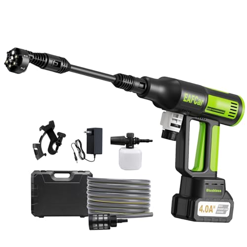 EAFCar Cordless Pressure Washer, 20000mAh Battery, Portable Pressure Washer 1060PSI With 6-In-1 Nozzle, Foam Bottle, Handheld Brushless High Pressure Jet Washer for Car, Patio, Floor & Garden Cleaning