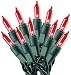 Holiday Essentials Ultra-Brite Red Lights with Green Wire, Pack of 100
