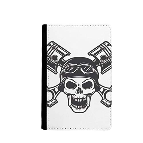 Étui portefeuille moto Skeleton avec porte-cartes motif lunettes en cuir