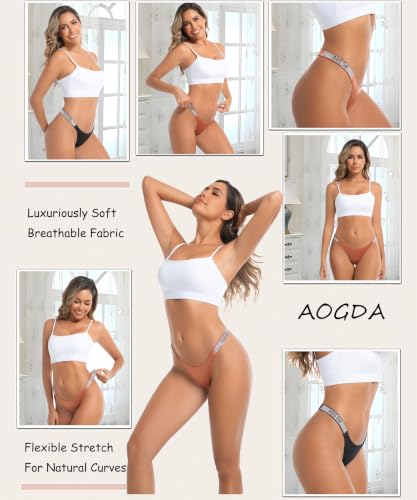 Image of Thong Women's Underwear Sexy Panties Shine Strap G-String Thongs 3 Pack
