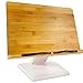 Price comparison product image timiland Cook Book Stand, handsfree and Adjustable Book Stand Load up to 6kg/13lbs, Adjustable Reading 0.8-7inches Height and 270° Angle Book Holder/Recipe Holder for Heavy & Thick Books White