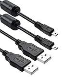 AZJCKEW Lot de 2 câbles de charge USB de 1,5 m compatibles avec Nikon Coolpix L830 S3300 S3000, Fujifilm FinePix JX650 J10 JX660 AX500, mini câble USB 8 broches UC E6 UC E16 UC E17 UC E23 pour