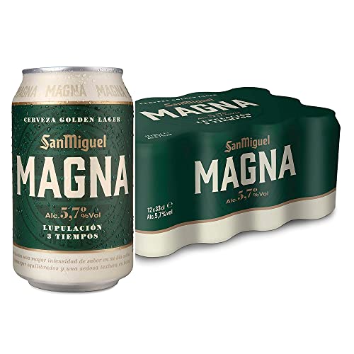 San Miguel Magna Cerveza Lager Dorada, 5.7% de Volumen de Alcohol -...
