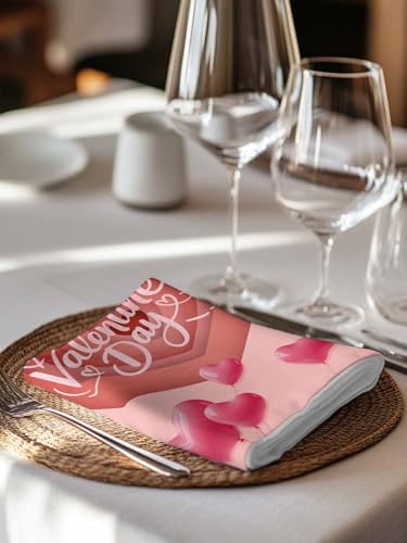 Servilletas de Tela Valentine’s Love Set de 4 Rojas y Rosas 50.8x50.8 cm miniatura 5