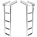 Marinebaby 3-4 Step Boat Ladder Under Platform Slide Mount Boat Boarding Ladder, Telescoping Ladder with a Carry Handle and Mounting Screws, Press-Type Spring Latch (4 Steps)
