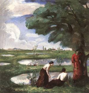 Peinture à l'huile haut de gamme Rest at The Lake Shore 20x24
