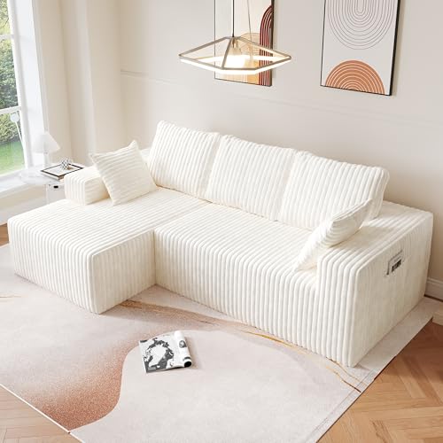 Image of Bean Bag Chairs for Adults Floor Gaming Bean Bag Chair Memory Foam BeanBag Chair Bean Bag Sofa (Black, 95 inch+Left Chaise White)