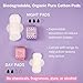 Pixie Period Starter Pads for Teen Girls - Organic Cotton 56ct - Designed for Tweens & Smaller Underwear - Leak-Proof with Wings for Feminine Care - Includes 32ct Mini & 24ct Regular Pads with Wipes