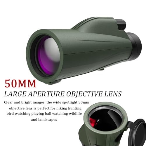 12X50 Monoculars for Adults High Powered Panoramic Low-Light Night Vision Monocular Portable Telescope - Waterproof Monoculars -BAK4 Prism FMC for Bird Watching Hunting - Image 4