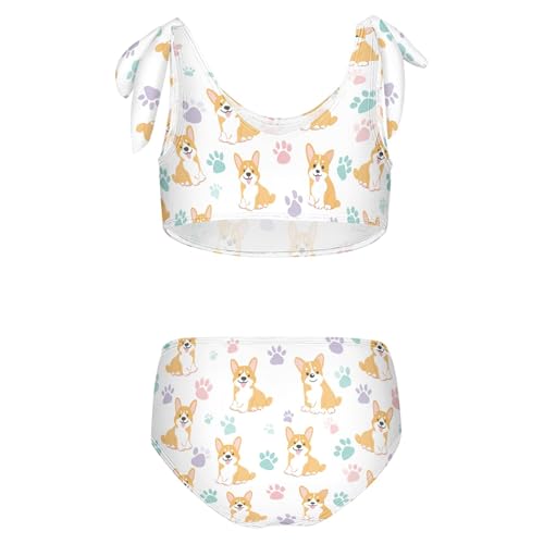 Image of Girls Tankini Swimsuit Bathing Suit Two Piece Bikini Summer Beach Swimwear with Adjustable Strap 3-12 Years