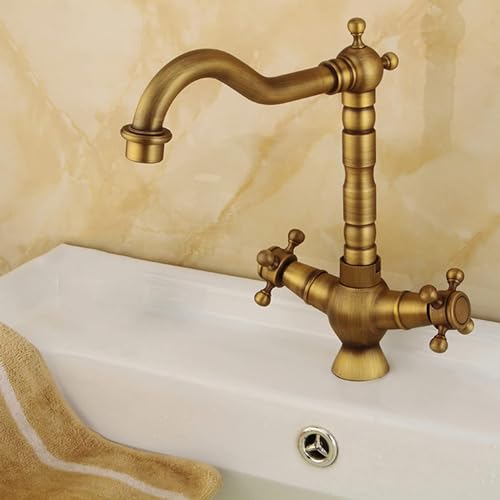 Robinet de lavabo eau froide/chaude avec bec rotatif à 360°