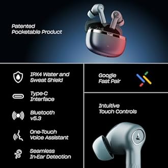 boAt Nirvana Ion ANC Pro, Hi-Res Audio LDAC,ANC(~32dB), 120Hrs Battery, App Support, Fast Charge, v5.3 Bluetooth TWS in Ear Earbuds Wireless Earphones with mic (Blazing Comet)