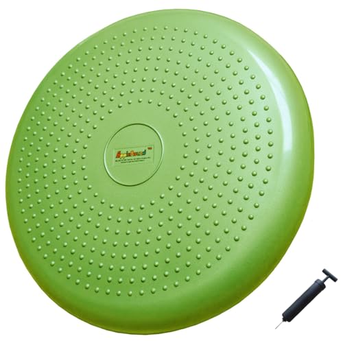 Image of AppleRound Inflated Wobble Cushion with Hand Pump, Air Stability Board (Extra Thick), Core Balance Disc for Adults, Sensory Wiggle Seat for Kids, Flexible Seating for All Age, 13.5in / 34cm Diameter