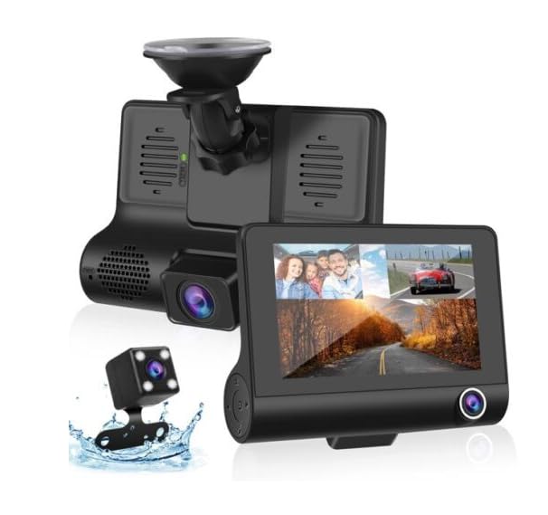 NTECH Car DVR Camera 3 Lens 4.0 Inch Video Recorder Dash Cam Auto registrator back camera