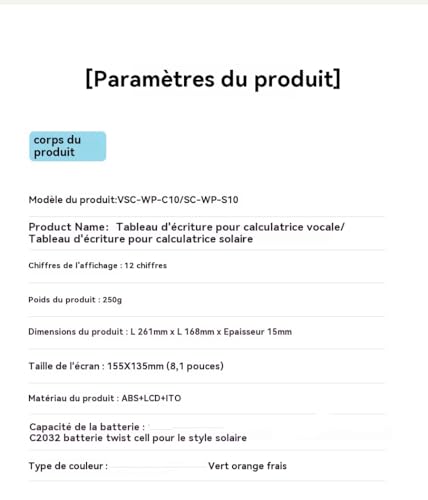 Calculatrice multifonction avec bloc-notes LCD bleu 12 chiffres pour bureau et école