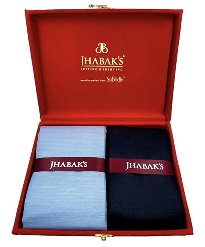Image of JHABAK'S Unstitched Cotton Blend Solid Shirt & Trouser Fabric - 2.25 m Shirt Cloth - 1.20 m Pant Piece (Pack of 10) - VELVET Collection - B