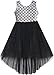 Produktbild Sunny Fashion Mädchen Kleid Girls Dress Sequin Mesh Party Wedding Princess Tulle, Schwarz-Schwarz, 7 Jahre