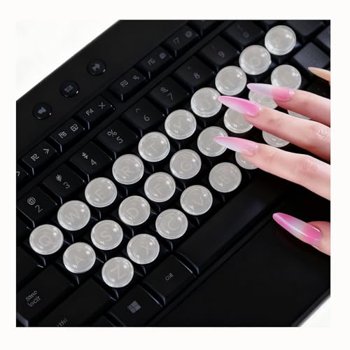 72-Piece Raised Keyboard Stickers for Long Nail Art, Clear Silicone