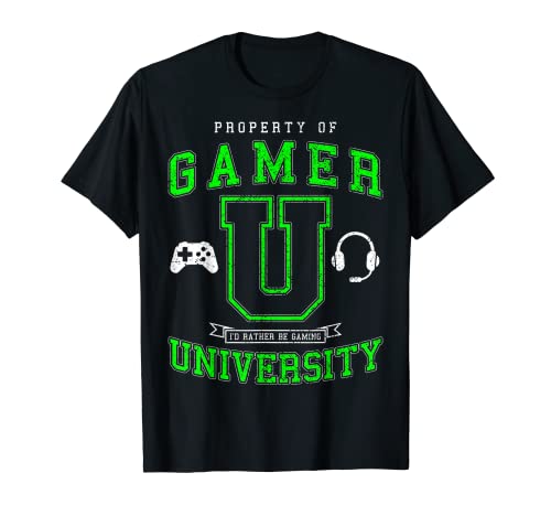 Université Gamer Je préfère être Gaming Geek Vintage Varsity T-Shirt