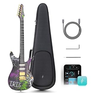 【Smart system】 Inspire smart electric guitar features a powerful 15W speaker, offering a range of 20 distinct tones, and provides deep customization options via the ENYA MUSIC App. 6.35mm output jack & 3.5mm headphone output jack for standard instrum...
