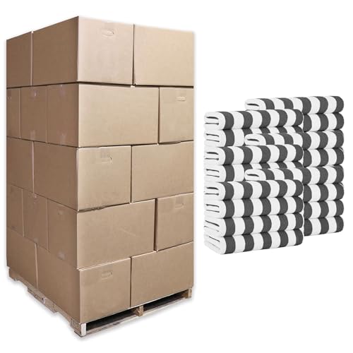 Arkwright California Cabana Stripe Beach Towel Bulk - Pallet of 480 - Large Soft Quick Dry Cotton Terry Towels Set for Pool, Swim, and Hot Tub, Oversized 30 x 70 in, Dark Grey