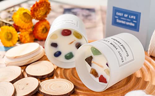 Healing Crystal Candles With 7 Chakra Stones Soy Candle For Meditation Jar Candle Spiritual Gift For Women Scented Manifestation Candle #TOP4