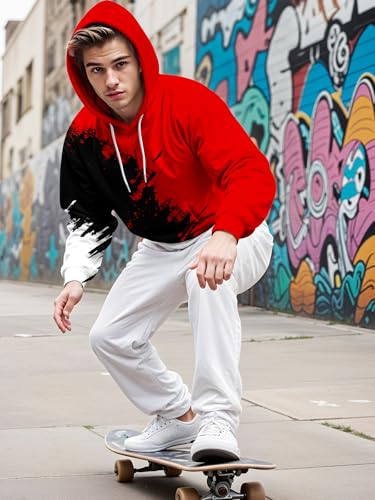 SANKILL Graphic Hoodies for Men Funny Novelty Pullover Sweatshirt Xmas Gifts Black red Anime Hoodie Cool Designs Rapper - Image 6