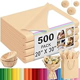 Qilery 500 Sheets Kraft Tissue Paper Bulk for Gift Bags 20 x 30 Inch Acid Free Wrapping Paper Sheets for...