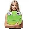 JUEXINGZHE Frog Plush Pillow Stuffed Animal Toy, Frog Cute Soft Toys 11" Fat Kawaii Hugging Pillows,Frog Stuffed Animal,Gift for Kids #1