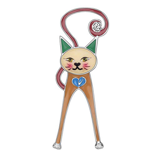 DUOWEI Alloy Enamel Cute Cat Kitten Brooch Animals Lapel Clothes Pin Jewelry for Women Girls Teens Fancy Gifts (Multicolor)