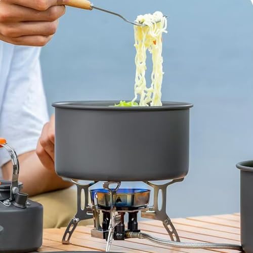 Popote de camping alu avec casserole poêle et bouilloire - 5