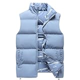 Mymyguoe Steppweste Herren Herbst Winter Daunenweste Winterweste Winddichte Winterjacke Einfarbig...