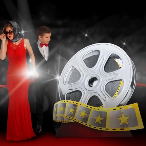 Image of DoubleFill 4 ft Movie Awards Night Party Decorations Film Reel Cardboard Cutout Stand Up for VIP Celebrity Red Carpet Events Premiere Party Decor Movie Theme Photo Props for Prom Night Backdrop