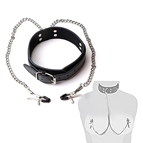 Mujer Yoga Cuero Banda para el Cuello Clip de Masaje Cadena de Accesorios para Fiestas / Pecho (Negro) Cover