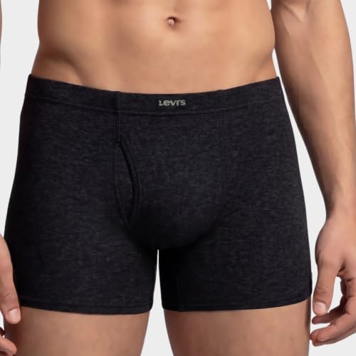 Image of Levi's 010 Classic Boxer Briefs for Men | 100% Pure Cotton | Breathable | Branded Inner Elastic | Anti-Roll Waistband | Supportive Gusset | Functional Fly | No Ride-Up Long Length Fit | Pack of 1