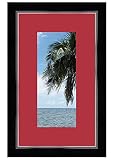 Photo Frame con Passepartout Rosso per un'immagine 16x24 o 24 x 16 cm Cornice portafoto Nero con Filo d'Argento, 3.4 Centimetri di Larghezza, Foto Struttura in Legno