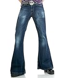 Comycom Dunkelblaue Herren Jeans Schlaghose Star Burn 36/32