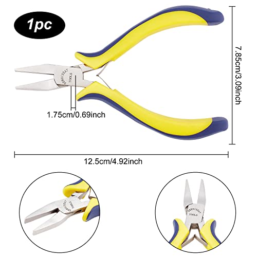 Benecreat 5 Inch Flat Nose Pliers With Comfort Rubber Grip For Jewelry Making, Handcraft Making (Box Joint Construction) #TOP1