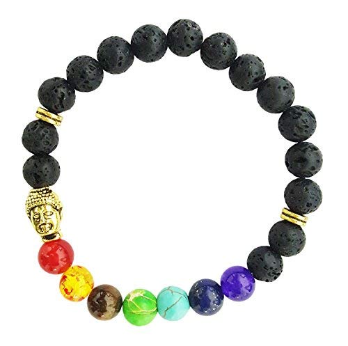Bracelet de yoga de Bouddha avec 7 perles de chakra, le cadeau spirituel pour ado