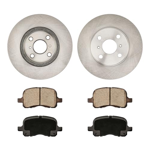 Image of KAX Front Brake Kit, OE Brake Rotors and Ceramic Brake Pads | Fits Toyota Corolla 1998 1999 2000 2001 2002, Chevrolet Prizm 1998 1999 2000 2001 2002, Automotive Replacement Brake Kit
