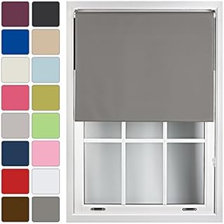 Furnished Blackout Roller Blinds for Windows Custom Made to Measure - Black Out Thermal Fabric Durable Fittings Easy Fit - Roller Blind, Dark Grey, Up To 60cm