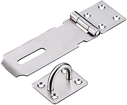 Stainless Steel Padlock Hasp, Tiberham Heavy Duty Hasp and Staple with Screws, Door Clasp Gate Lock Shed Latch Padlock Staple for Door Window Cabinet Pet Cage Crate Fitting Accessories (Medium)
