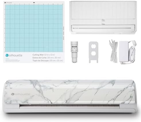 Silhouette Cameo 5 12 inch Vinyl Cutting Machine with Studio Software, Electric Tool and ES Mat Compatible, SNA and IPT, 50 db, Marble Edition