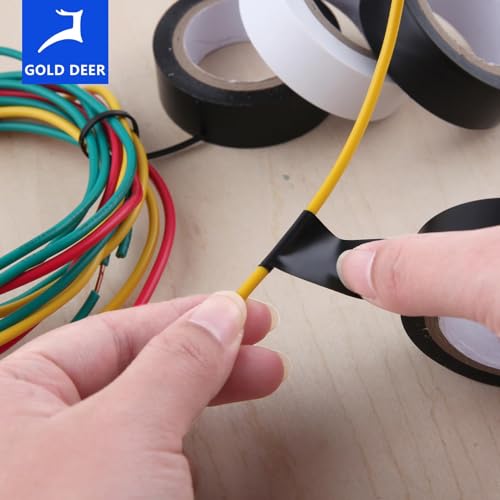 Image of 10 Rolls Electrical Tape,Black & White,3 /4 in x 66ft Electrical Tape Waterproof,PVC Electrical Insulating Tape for All Weather Wire Tape Electrical with Electrician Scissors,General Purpose