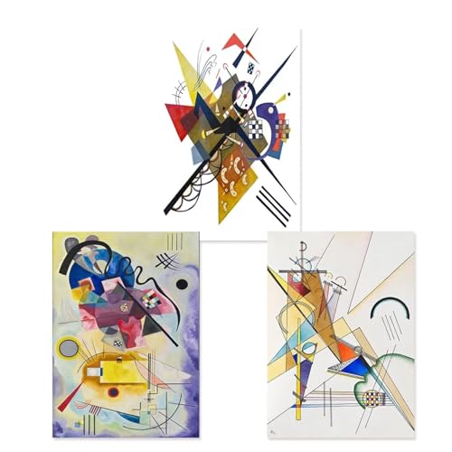 Toile géométrie abstraite Wassily Kandinsky affiche colorée moderne x3