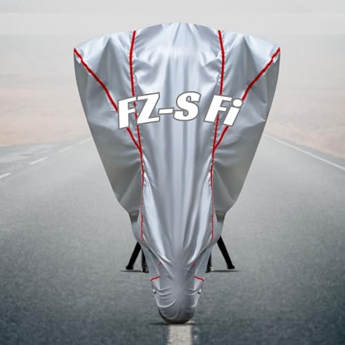 Image of Motorcycle Bike Body Cover for Outdoor Use - Heavy Fabric Water Resistant Two Wheeler Cover with UV, Dust & Rain Protection Compatible for FZ-S Fi
