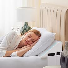 Bedluxe Queen Bed Wedge Pillow for Headboard, Wedge Pillow Headboard, Pillow Wedge for Headboard Gap, Bed Gap Filler Queen - Fill The Gap 0-7" Between Headboard and Mattress White, 60"x10"x6"