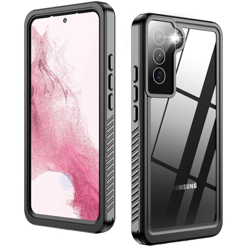 Justcool Designed for Samsung Galaxy S22 Case Waterproof,Built-in Screen & Lens Protector,Full Heavy Duty Protective Phone Case,12FT Drop Shockproof Protection for Galaxy S22 6.1”, Black