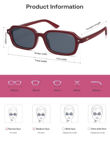 Image of SOJOS Trendy Rectangle Polarized Sunglasses Womens Mens SJ2610